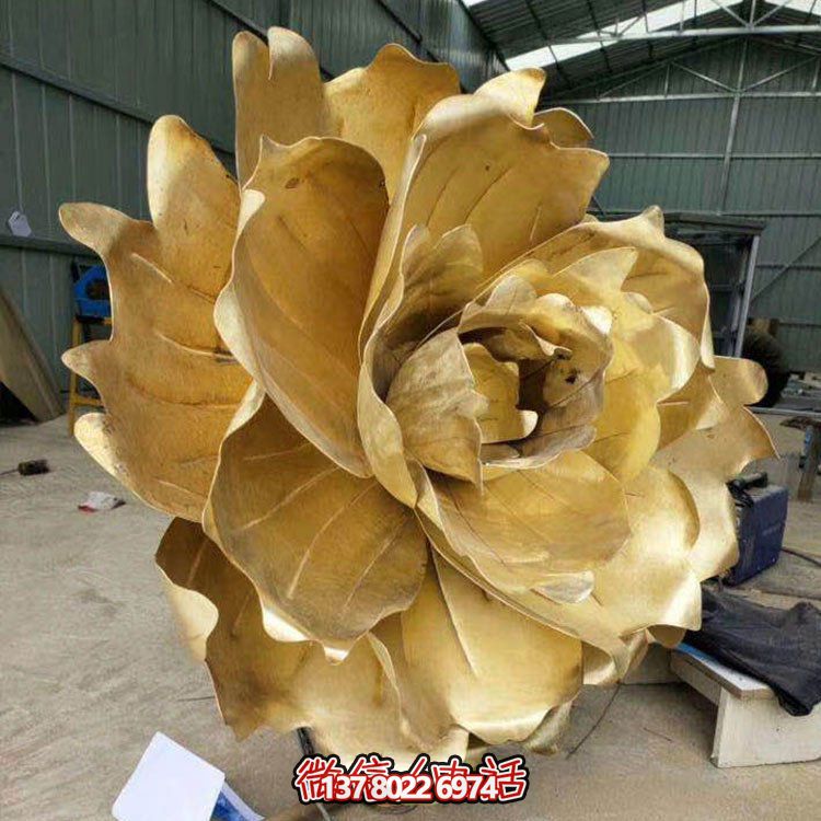 不銹鋼蓮花擺件，彩繪噴漆外觀