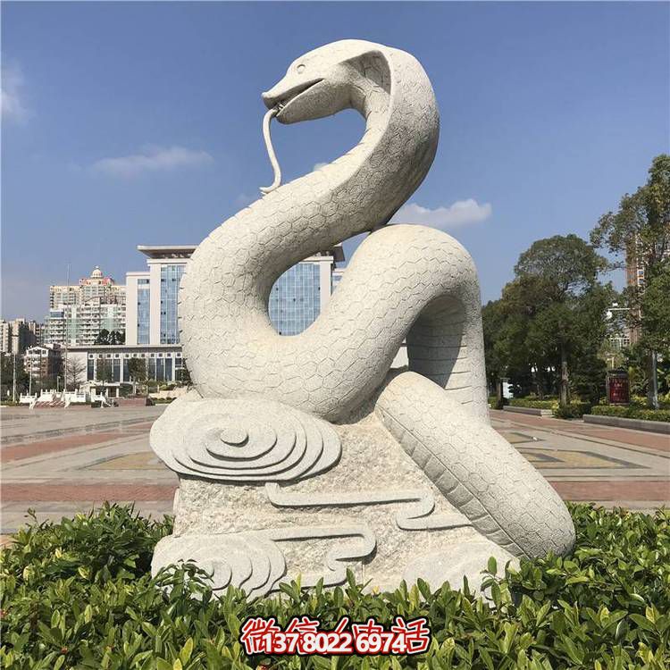 傳統風格大理石蛇雕塑，擺放于廣場，給您帶來完美視覺享受
