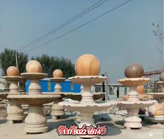 精美多層風(fēng)水球噴泉石雕晚霞紅藝術(shù)裝置 精美多層風(fēng)水球噴泉石雕晚霞紅藝術(shù)裝置