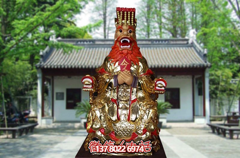 全新設(shè)計的不銹鋼貼金龍王庭院雕塑