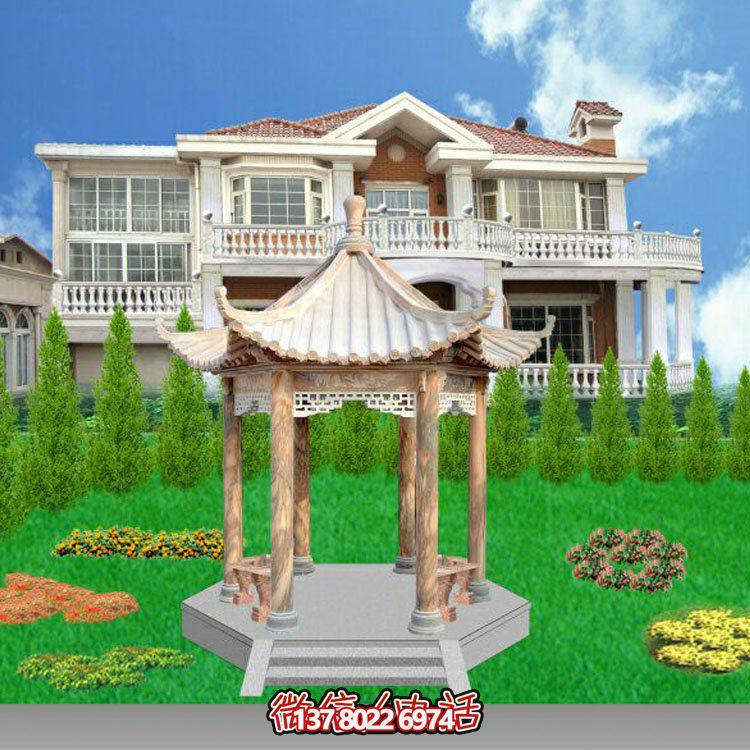 中式風(fēng)格涼亭，寧?kù)o休息，美景欣賞