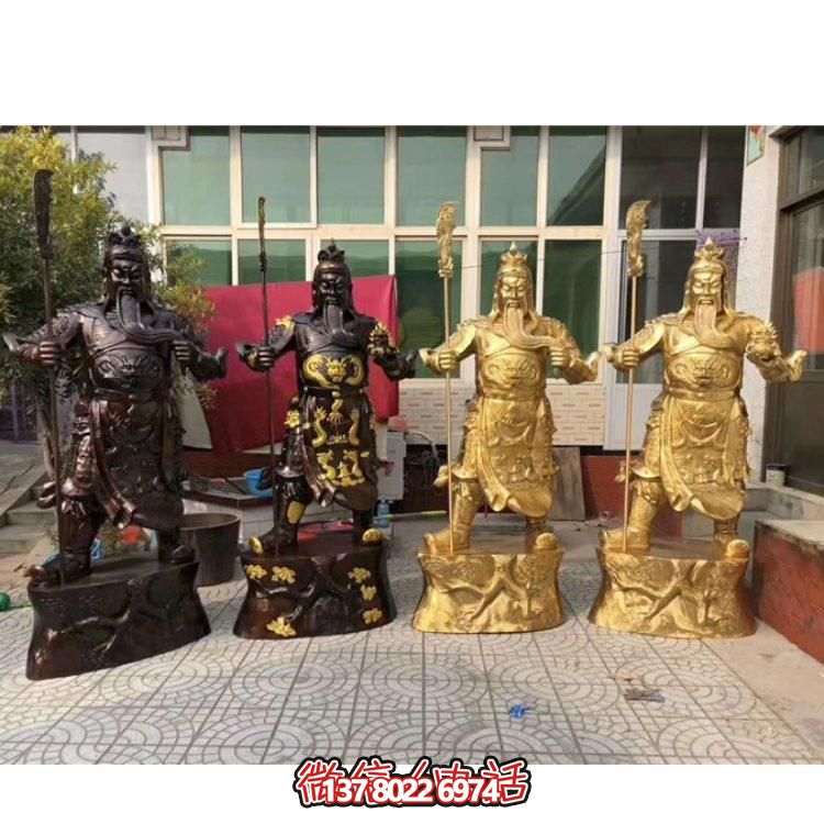 雕刻精美的純銅關(guān)公神像