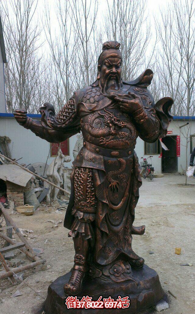 玻璃鋼仿銅戶外景區(qū)關公雕塑