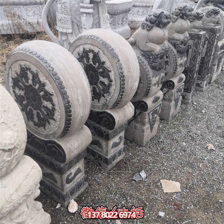 抱鼓石，青石仿古門墩