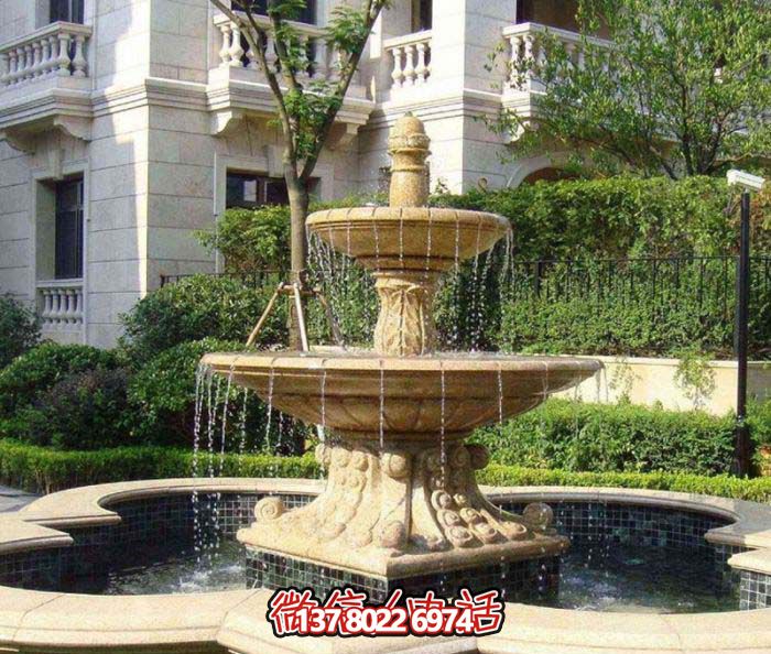 別墅小區景觀大型多層噴泉石雕 別墅小區景觀大型多層噴泉石雕