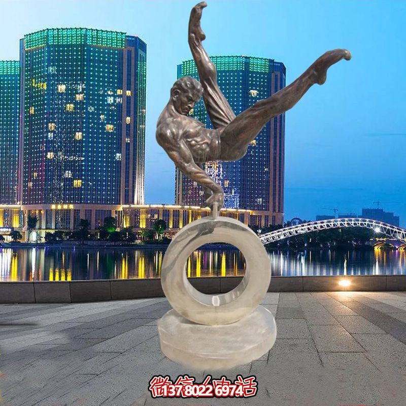 學(xué)校廣場抽象不銹鋼體操運動人物雕塑