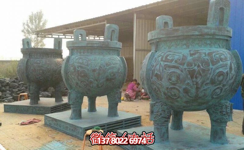 景區創意青銅三足鼎立浮雕鼎雕塑 景區創意青銅三足鼎立浮雕鼎雕塑